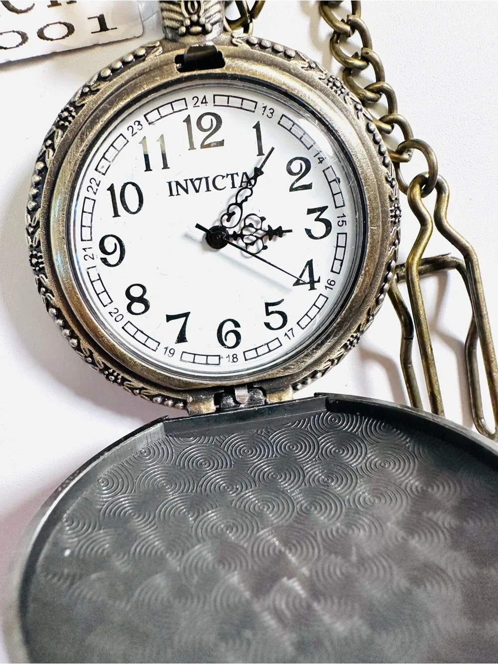 INVICTA NOCTURNAL Owl Pocket Watch w/Chain NWT/Box UNTESTED